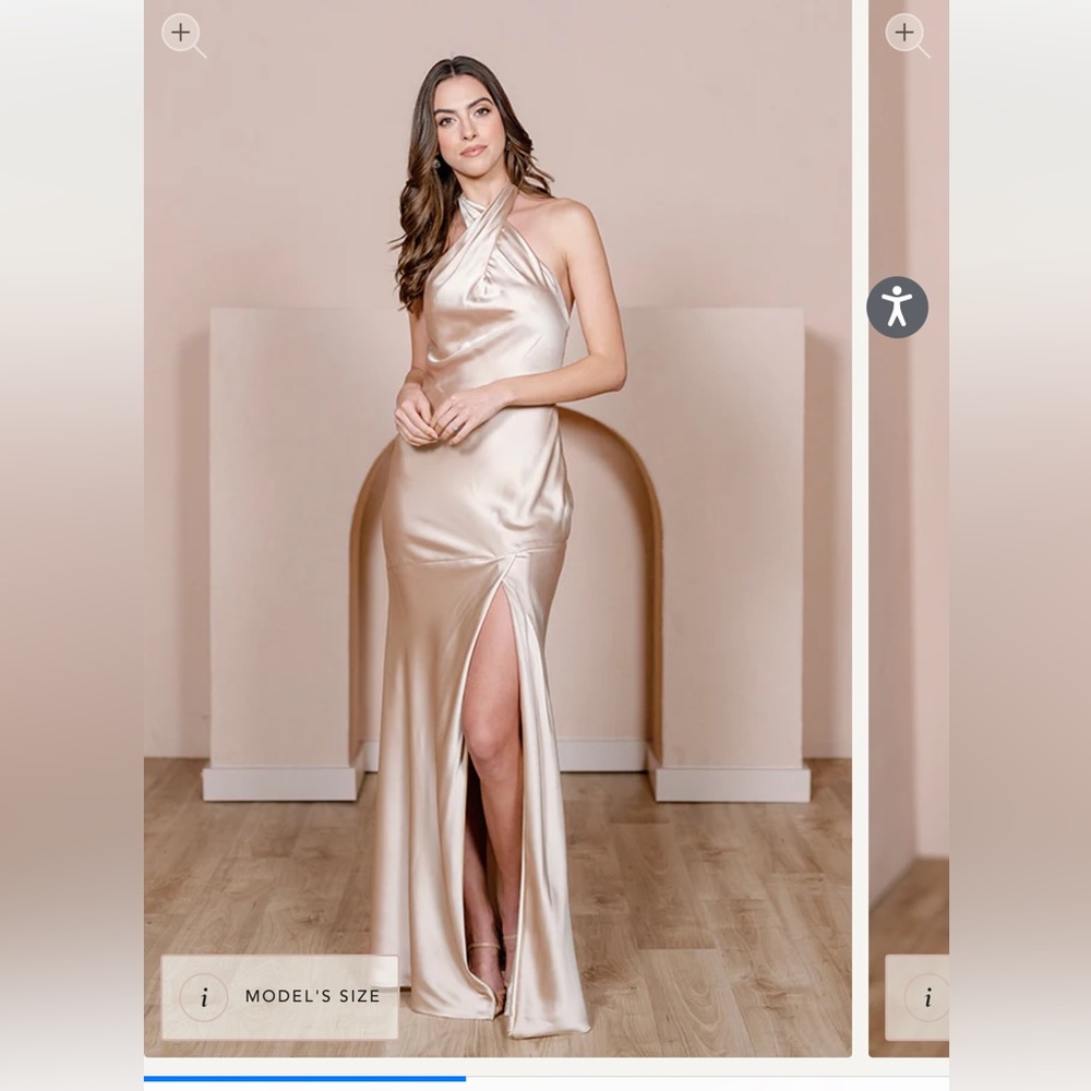 Revelry Satin Athena Champagne Gold